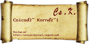 Csicsó Kornél névjegykártya