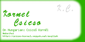 kornel csicso business card