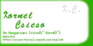kornel csicso business card